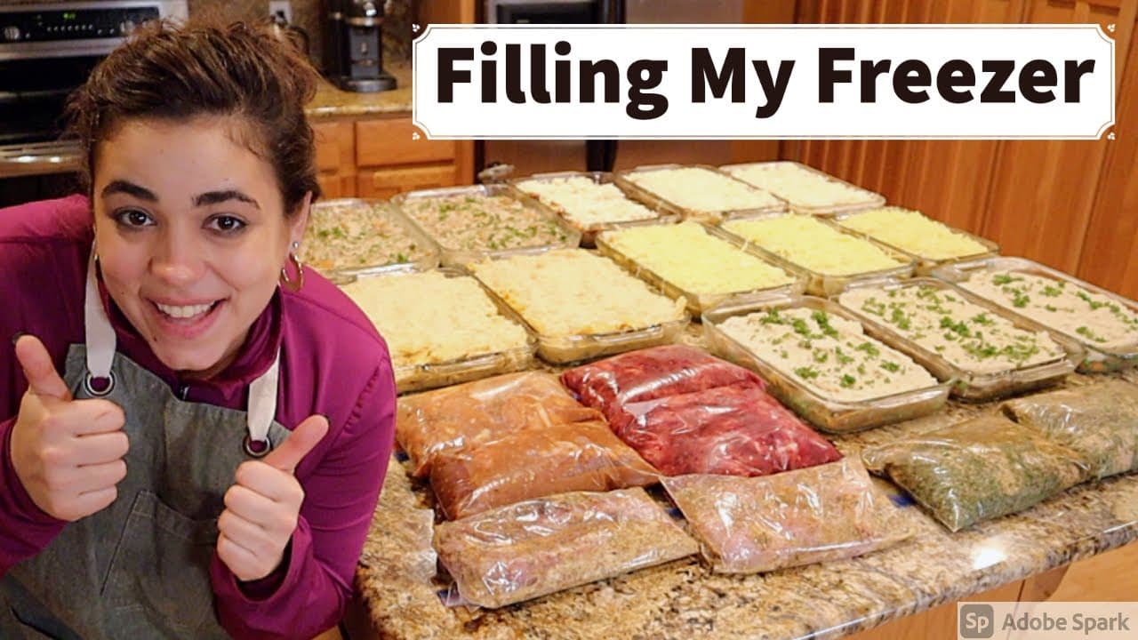 Cover Image for Youtube video: Filling My Freezer with 21 Homemade Freezer Meals All From Scratch!