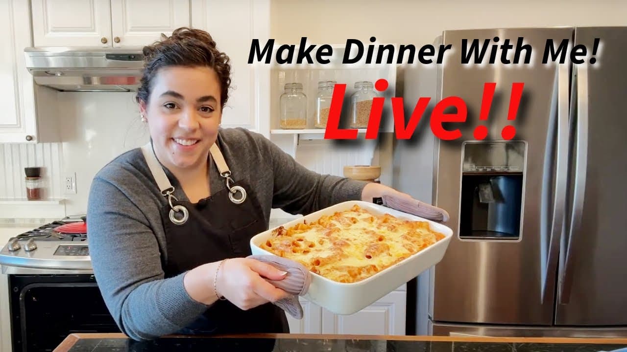 Cover Image for Youtube video: Making one of Josh's Favorite Dinners - LIVE! Baked Rigatoni and Creamy Italian Dressing