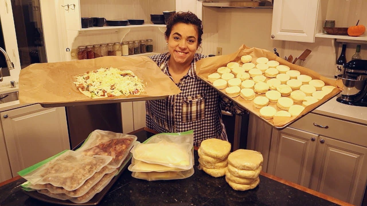 Cover Image for Youtube video: Massive Freezer Meal Prep for Postpartum: Buttery Biscuits, Pie Crust, Pizza Dough and MORE!