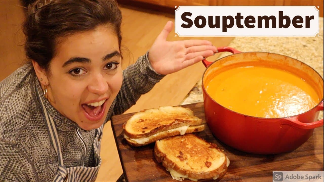 Cover Image for Youtube video: Homemade Tomato Soup and Grilled Cheese Sandwich | Souptember