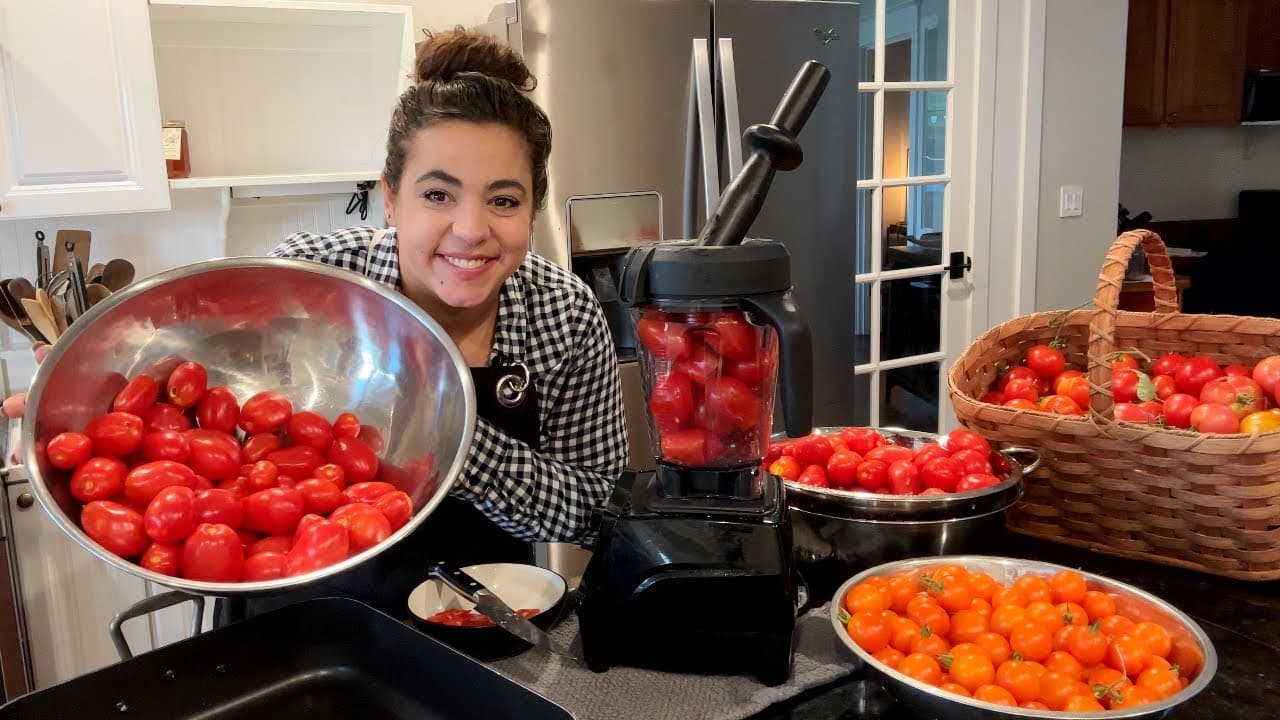 Cover Image for Youtube video: Making Tomato Paste and Garden to Table Cooking!