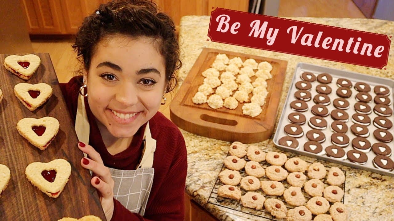 Cover Image for Youtube video: Four Fun Valentine's Day Cookies! Bake With ME!