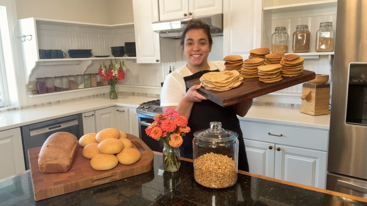 Cover Image for Youtube video: 100% Fresh Milled Flour Baking Day Marathon! Filling the freezer with scratch-made bread!